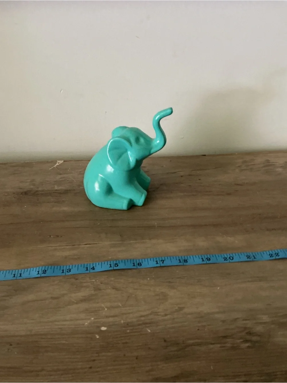 Ceramic Turquoise Elephant Figurine Accent for Wall Decor